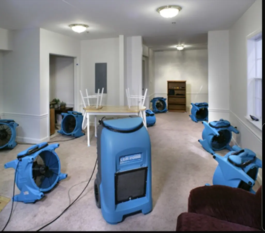 Air movers and dehumidifier setup for Water Extraction & Removal in Hesperia